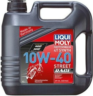 Масло для мотоциклов LIQUI MOLY SAE 10W40 Motorbike 4T Synth Street Race 4 л 20754 синтетическое [20754]