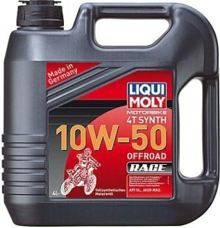 Масло для мотоциклов LIQUI MOLY SAE 10W50 Motorbike 4T Synth Offroad Race 4 л 3052 синтетическое [3052]