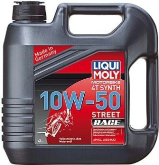 Масло для мотоциклов LIQUI MOLY SAE 10W50 Motorbike 4T Synth Street Race 4 л 7508 синтетическое [1686/7508]