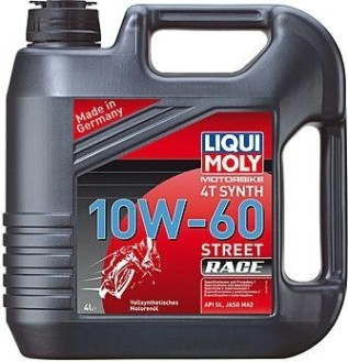 Масло для мотоциклов LIQUI MOLY SAE 10W60 Motorbike 4T Synth Street Race 4 л 1687 синтетическое [1687]