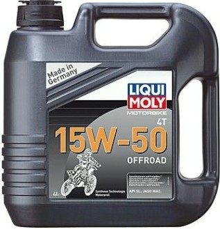 Масло для мотоциклов LIQUI MOLY SAE 15W50 Motorbike 4T Offroad 4 л 3058 синтетическое [3058]