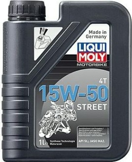 Масло для мотоциклов LIQUI MOLY SAE 15W50 Motorbike 4T Street 1 л 2555 синтетическое [2555]