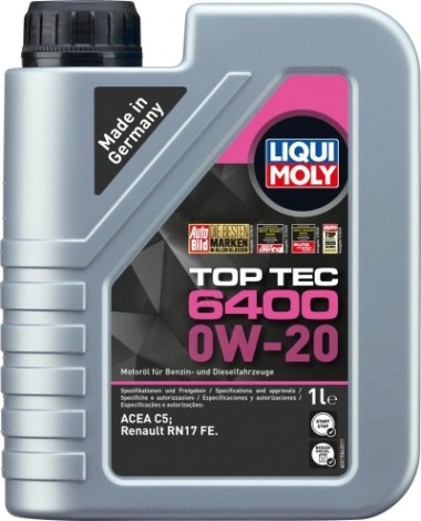 Масло моторное LIQUI MOLY SAE 0W20 Top Tec 6400 1 л 21584 синтетическое [21584]