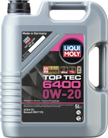 Масло моторное LIQUI MOLY SAE 0W20 Top Tec 6400 5 л 21585 синтетическое [21585]