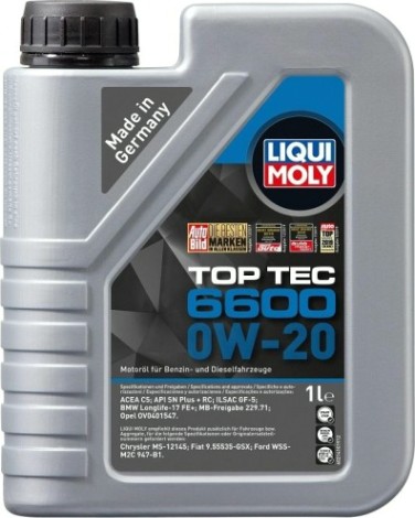 Масло моторное LIQUI MOLY SAE 0W20 Top Tec 6600 1 л 21410 синтетическое [21410]