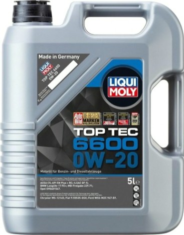 Масло моторное LIQUI MOLY SAE 0W20 Top Tec 6600 5 л 21411 синтетическое [21411]