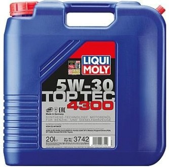 Масло моторное LIQUI MOLY SAE 5W30 Top Tec 4300 20 л. 3742 синтетическое [3742]