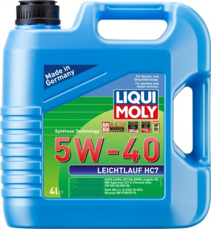 Масло моторное LIQUI MOLY SAE 5W40 Leichtlauf HC 7 4 л 1382 синтетическое [1382]