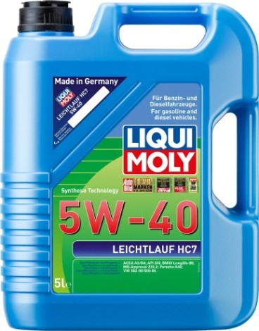 Масло моторное LIQUI MOLY SAE 5W40 Leichtlauf HC 7 5 л 2309 синтетическое [2309]