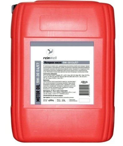 Масло моторное REINWELL 5W30 Е4/Е7 20 л синтетическое [4994]