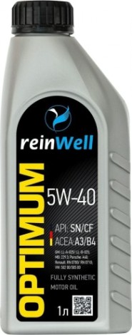 Масло моторное REINWELL 5W40 А3/В4 1 л синтетическое [4932]