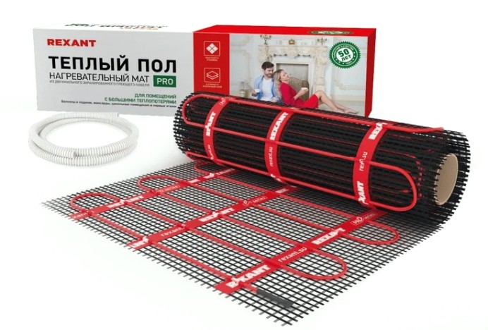 Мат нагревательный REXANT 51-0018 PRO RNX -5,0-1100 двухжильный с экраном