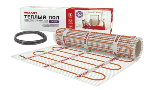 Мат нагревательный REXANT 51-0505 Extra, площадь 2,5 м2 400Вт, двухжильный