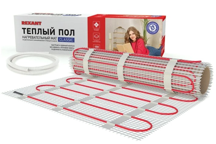 Мат нагревательный REXANT 51-0514-2 Classic RNX -8,0-1200, двухжильный с экраном Мат нагревательный REXANT 51-0514-2 Classic RNX -8,0-1200, двухжильный с экраном