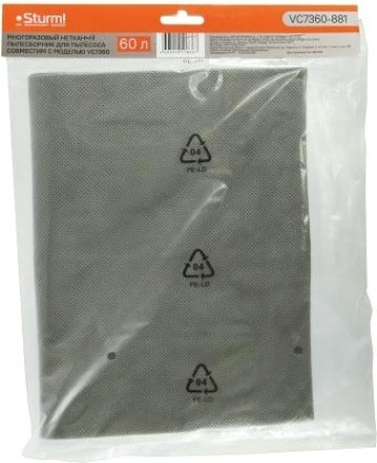 Мешок Sturm VC7360-881 нетканный для пылесосов 60л 1шт/уп Мешок Sturm VC7360-881 нетканный для пылесосов 60л 1шт/уп