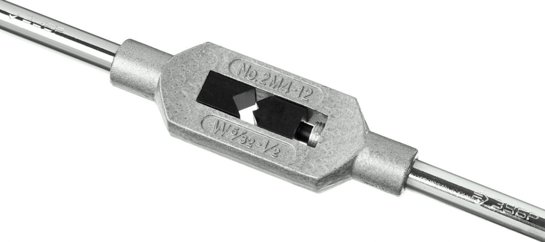 Метчикодержатель ЗУБР МАСТЕР м4-м12, №2, с регулируемыми вкладышами [28131-2_z01]