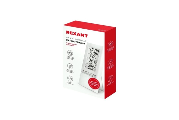Метеостанция REXANT 70-0513 комнатно-уличная S3331SC с проводным Метеостанция REXANT 70-0513 комнатно-уличная S3331SC с проводным