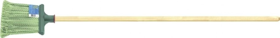 Метла полипропиленовая СИБРТЕХ плоская, распушеная 240 х 160 мм, с черенком 63219 [63219]