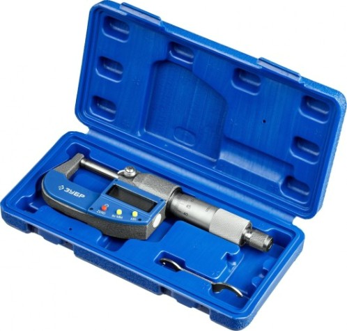 Микрометр цифровой ЗУБР ПРОФЕССИОНАЛ гладкий мкц 25, диапазон 0-25мм, шаг измерения 0,0 [34482-25_z02]