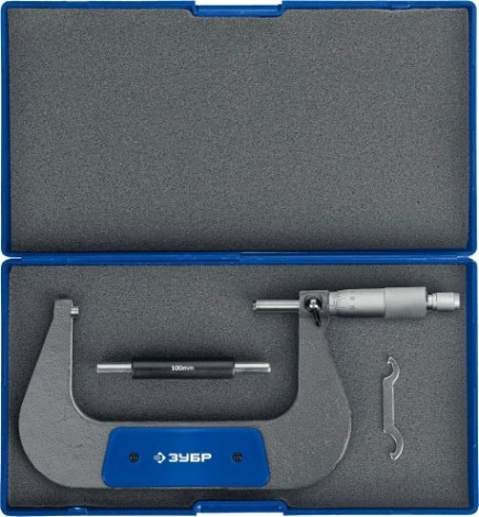 Микрометр ЗУБР ПРОФЕССИОНАЛ гладкий механический, мк 125, диапазон 100-125мм, [34480-125_z02]