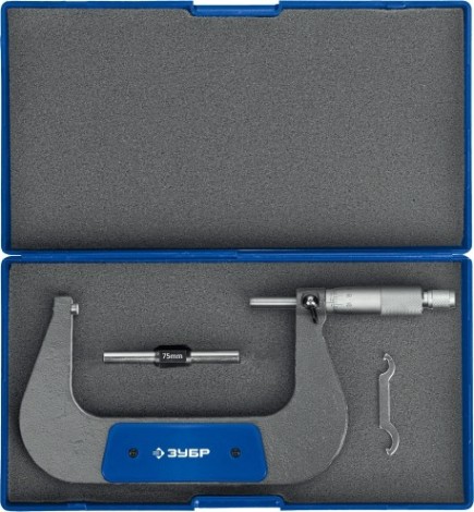 Микрометр ЗУБР ПРОФЕССИОНАЛ гладкий механический, мк 75, диапазон 50-75мм, шаг [34480-75_z01]