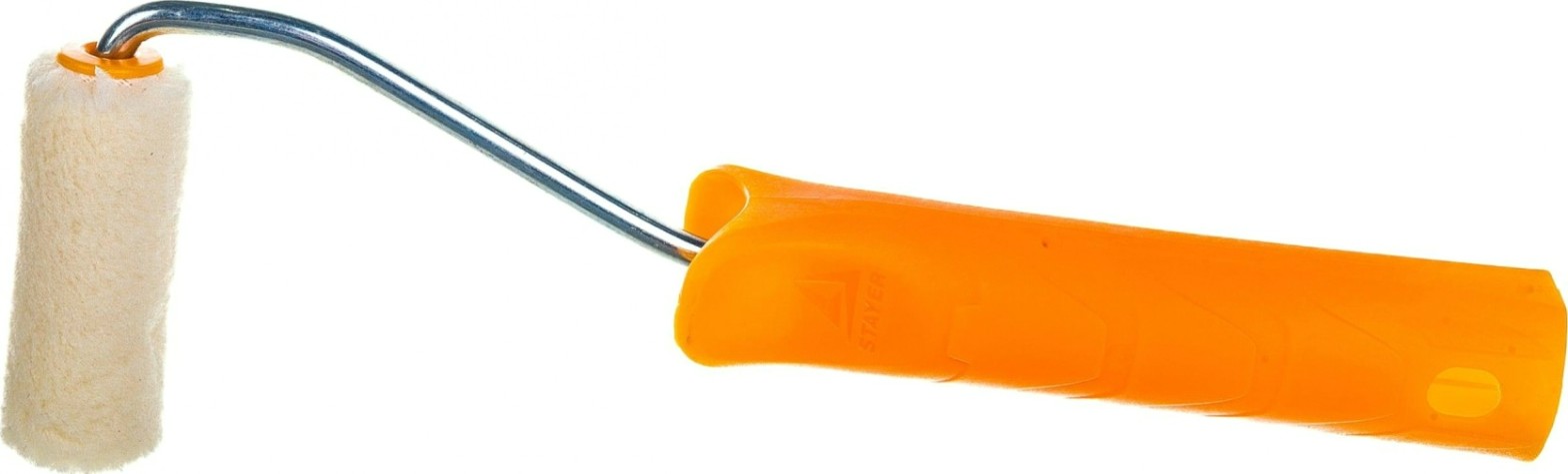 Мини-валик STAYER VELOUR малярный в сборе, ворс 4мм, бюгель 6мм, 15х70мм, m [03-0501-07_z01]