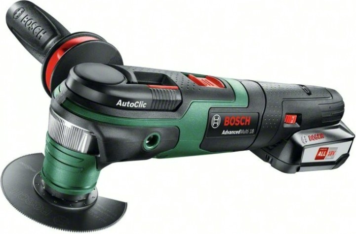 Многофункциональный инструмент аккумуляторный BOSCH AdvancedMulti18 [0603104021] 1х2,5Ач