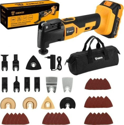 Многофункциональный инструмент аккумуляторный DEKO DKOT20 + набор предметов 38 шт [063-2052]