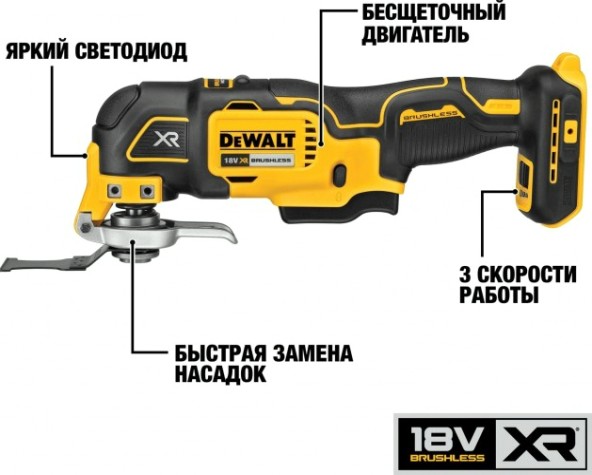 Многофункциональный инструмент аккумуляторный DeWALT DCS 356E1T бесщеточный, без ЗУ