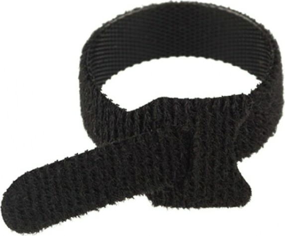 Многоразовый хомут–липучка REXANT 150х12 мм, черный (упак. 12 шт.) [07-7156]