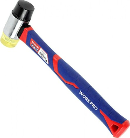 Молоток безинерционный WORKPRO WP241036 с мягкими бойками, с фиберглассовой рукояткой Молоток безинерционный WORKPRO WP241036 с мягкими бойками, с фиберглассовой рукояткой