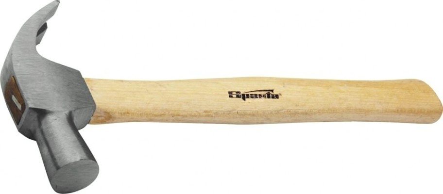 Молоток-гвоздодер Sparta 225 г, боек 22 мм, деревянная рукоятка [104105]
