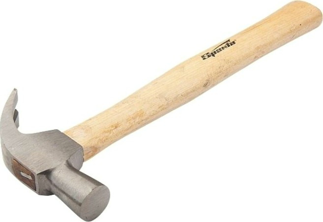 Молоток-гвоздодер Sparta 225 г, боек 22 мм, деревянная рукоятка [104105]