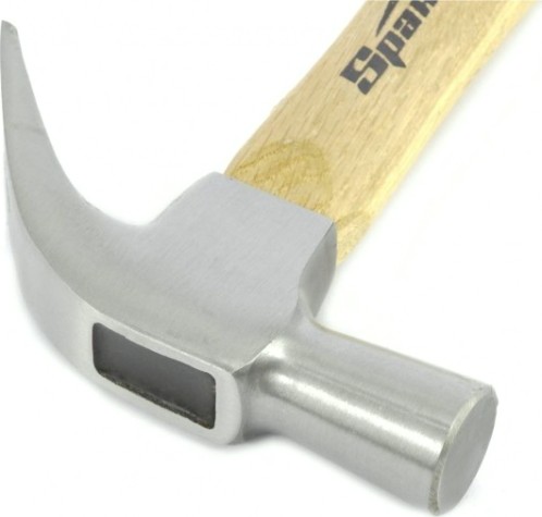 Молоток-гвоздодер Sparta 450 г, боек 27 мм, деревянная рукоятка [104205]