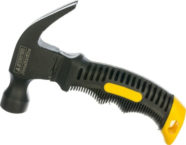 Молоток-гвоздодер STAYER COMPACT столярный 225 г укороченный с фиберглассовой рукоя [2026-225]