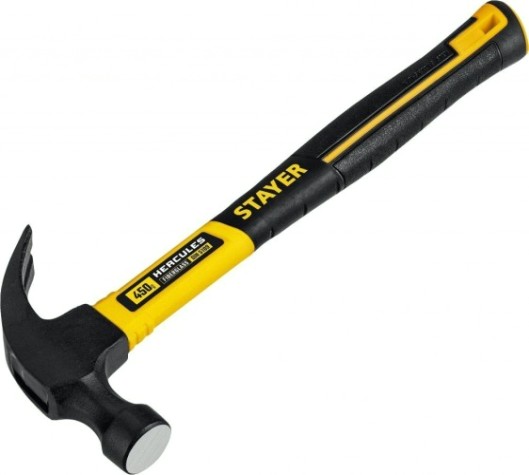 Молоток-гвоздодер STAYER Hercules 450 г столярный с фиберглассовой рукояткой [2026-450_z02]