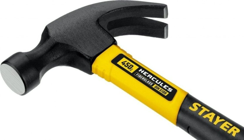 Молоток-гвоздодер STAYER Hercules 450 г столярный с фиберглассовой рукояткой [2026-450_z02]