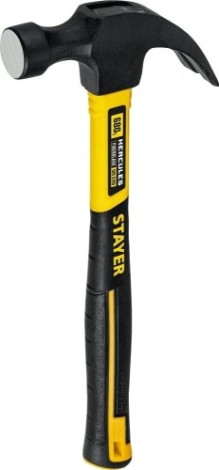 Молоток-гвоздодер STAYER Hercules 680 г столярный с фиберглассовой рукояткой [2026_z02]