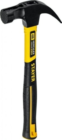 Молоток-гвоздодер STAYER Hercules-M 450 г столярный c фиберглассовой рукояткой [2027-450_z01]