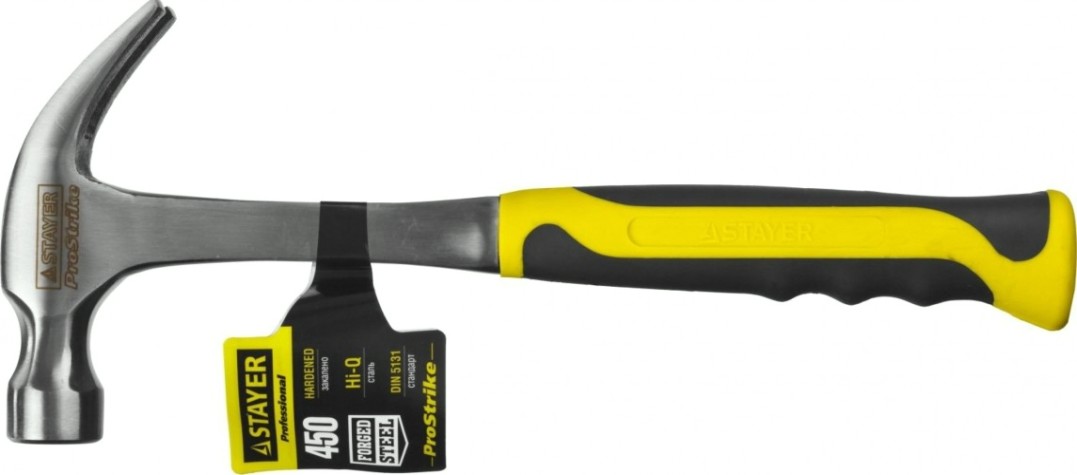 Молоток-гвоздодер STAYER STRIKE 450 г цельнометаллический столярный [2025-450]