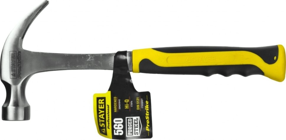 Молоток-гвоздодер STAYER STRIKE 560 г цельнометаллический столярный [2025-560]