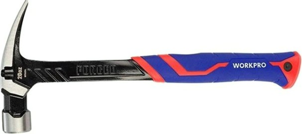 Молоток-гвоздодер WORKPRO WP241013 цельнокованый 450гр