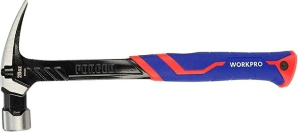 Молоток-гвоздодер WORKPRO WP241014 цельнокованый 560гр