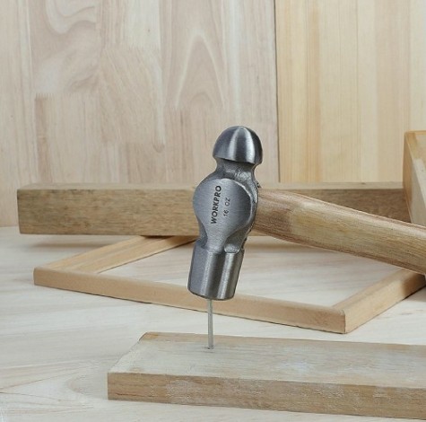 Молоток слесарный WORKPRO WP241026 с круглым бойком 450гр