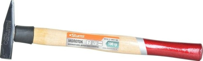 Молоток Sturm 1010-52-WD0100 деревянная рукоятка, 100гр.