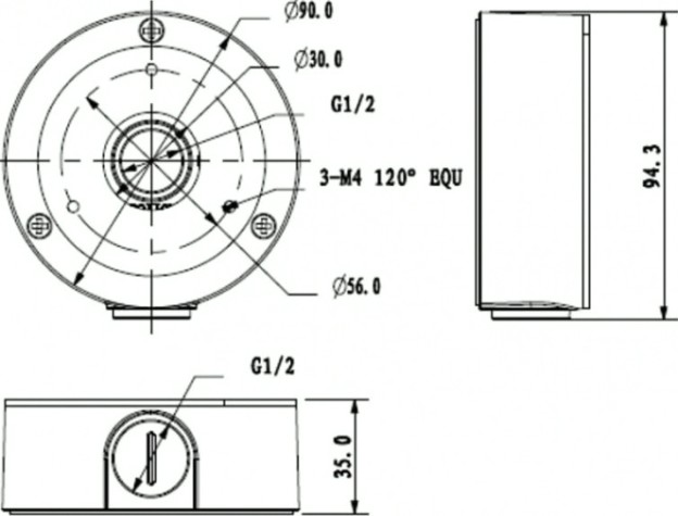 Монтажная коробка DAHUA DH-PFA134 для цилиндрических видеокамер