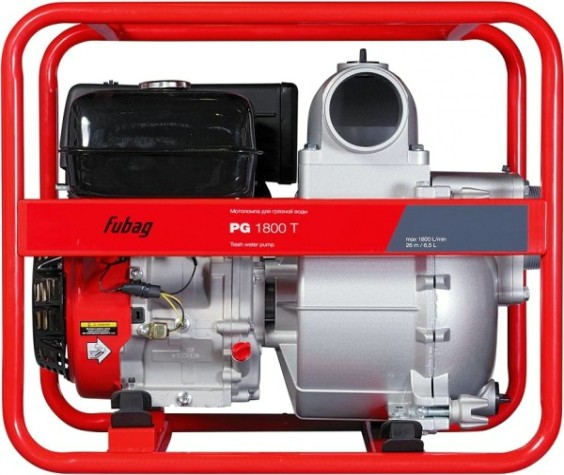 Мотопомпа бензиновая FUBAG PG 1800T для грязной воды [838248]
