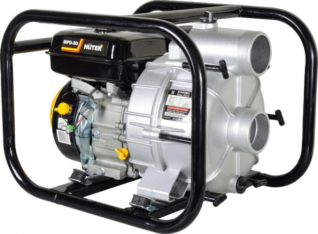 Мотопомпа бензиновая HUTER MPD- 80 для грязной воды [70/11/4]