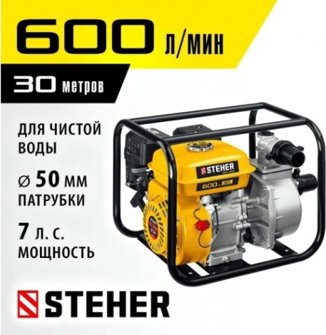 Мотопомпа бензиновая Steher WPC-600 для слабозагрязненной воды Мотопомпа бензиновая Steher WPC-600 для слабозагрязненной воды