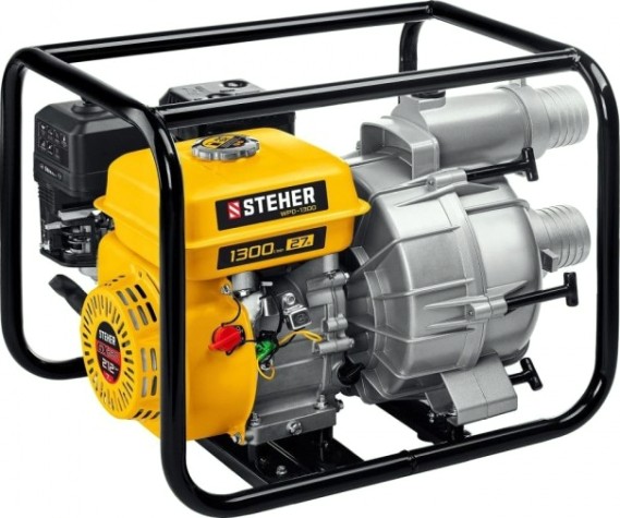 Мотопомпа бензиновая Steher WPD-1300 для грязной воды